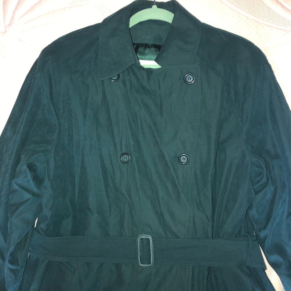 Vintage London Fog Trench Raincoat sz 12 - GREEN
